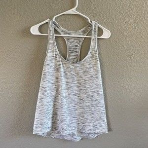 Lululemon Our Sport Tank Tiger Space Dye White Grey Racerback Top Singlet Sz 4